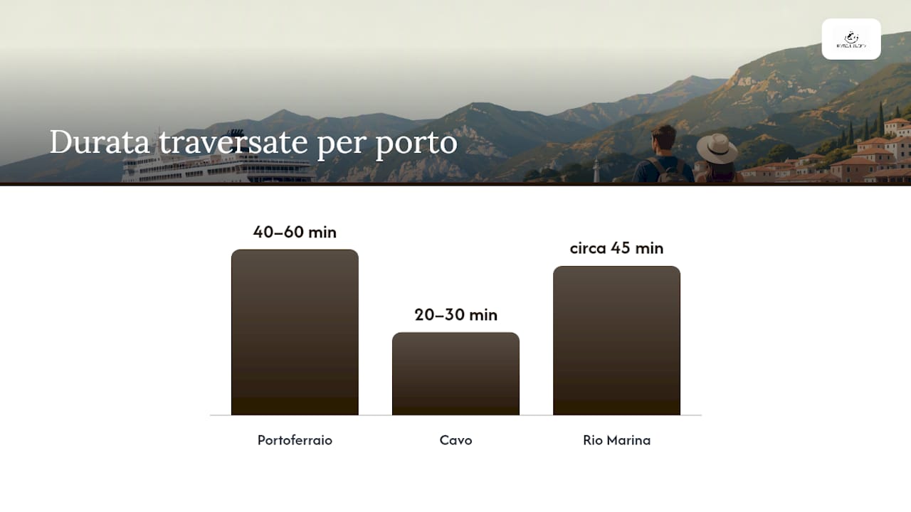 Tabella comparativa dei porti d’imbarco per l’Isola d’Elba e delle principali informazioni sui traghetti