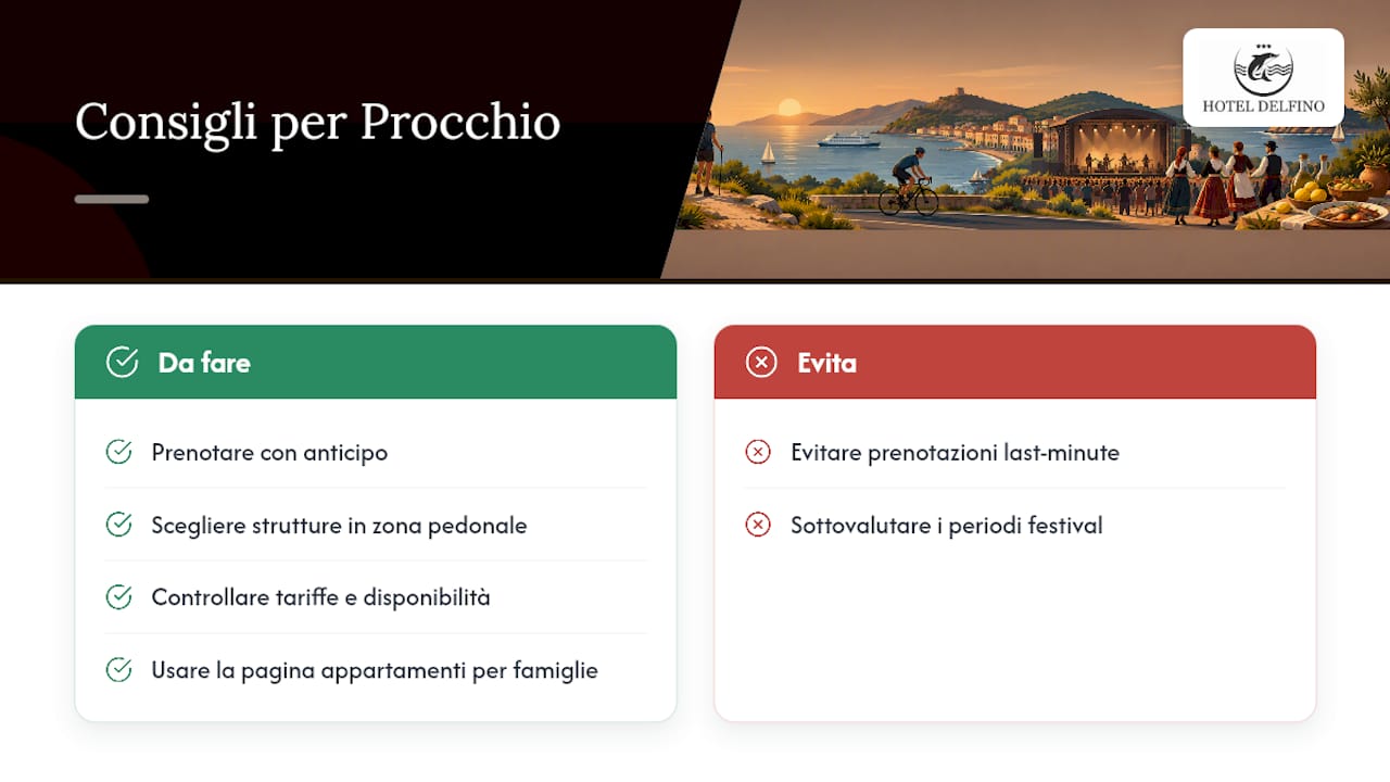 Soggiornare a Procchio durante la stagione degli eventi — overview diagram