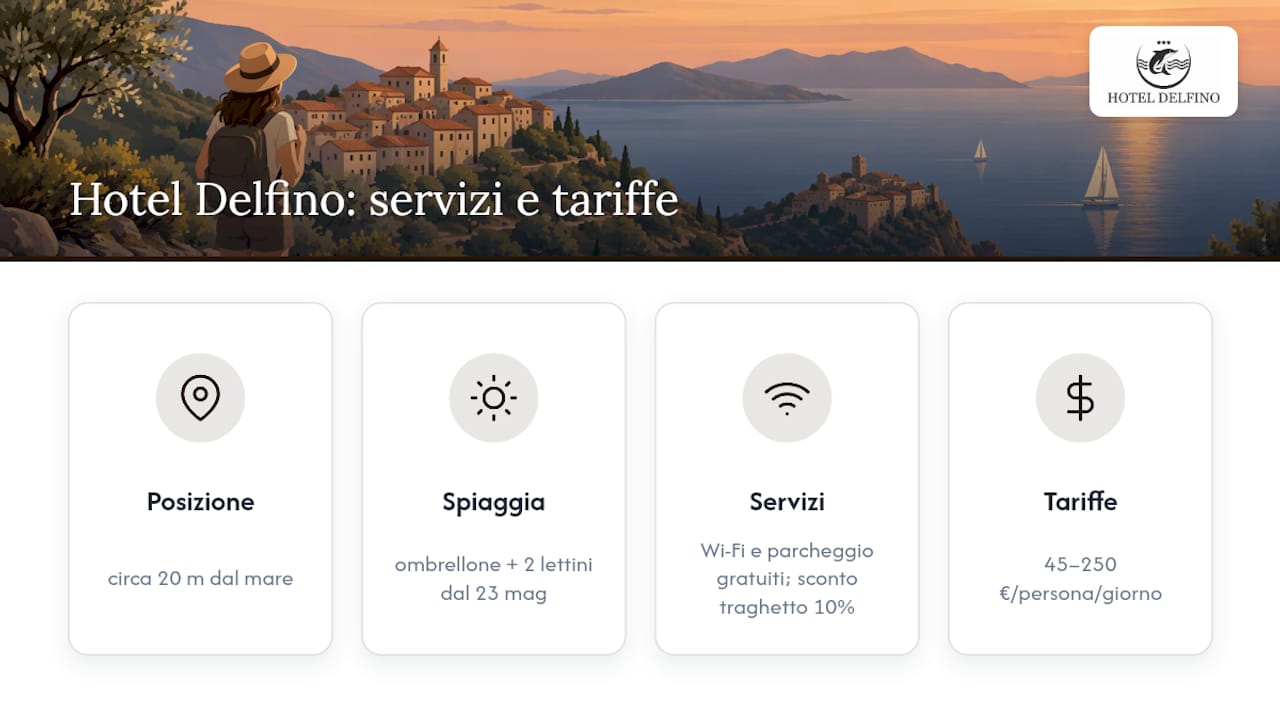 Dove dormire a Procchio: opzione pratica, Hotel Delfino — overview diagram